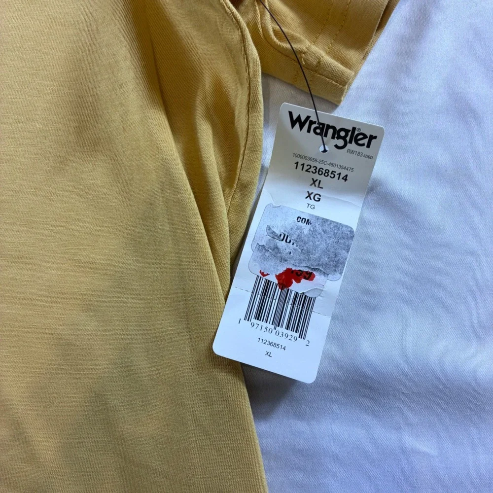 Wrangler Mens Rodeo Graphic T-Shirt Mustard Yellow XL NWT 112368514
